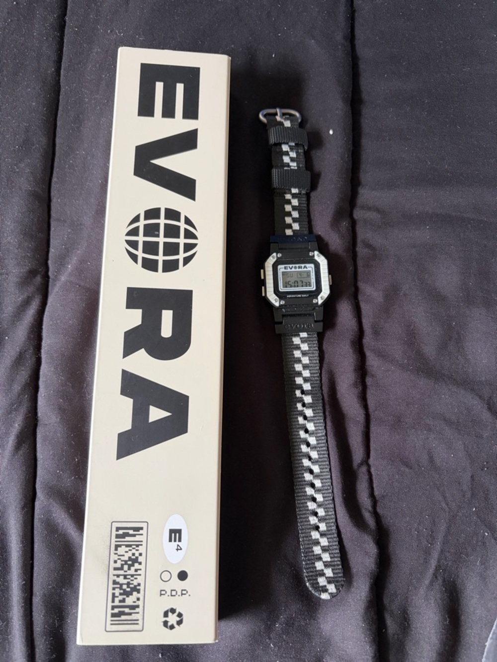 Black & White Check Digital Watch